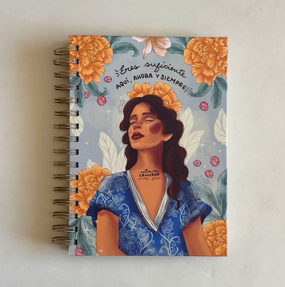 Cuaderno A5 – Mujer "Eres suficiente, aqui, ahora y siempre"