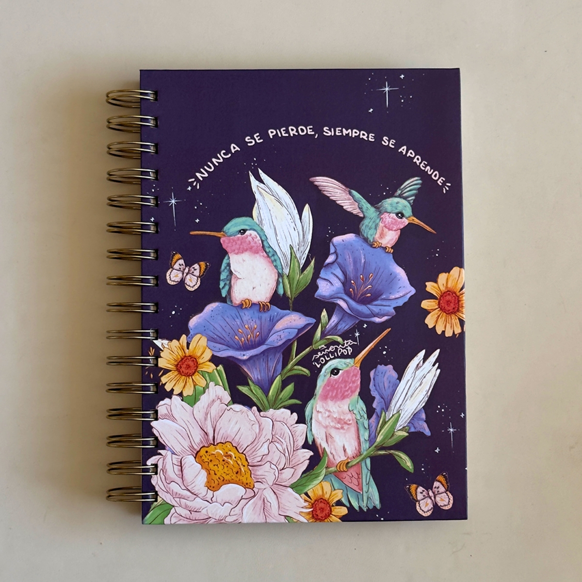 Cuaderno A5 - Colibri "Nunca se pierde, siempre se aprende"